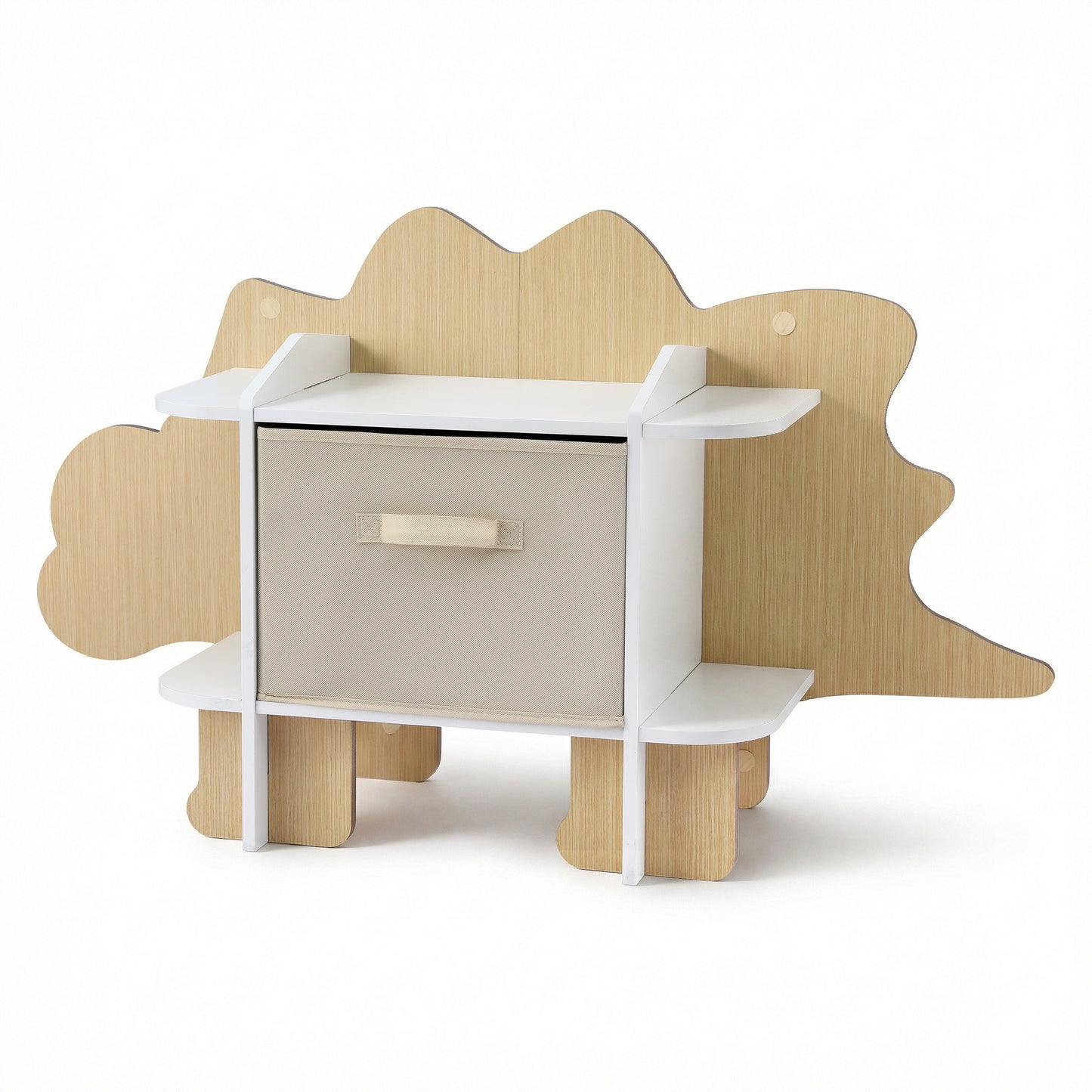 Dinosaur Kids Bookshelf 2 Tier Toy Storage Bookcase with Drawer