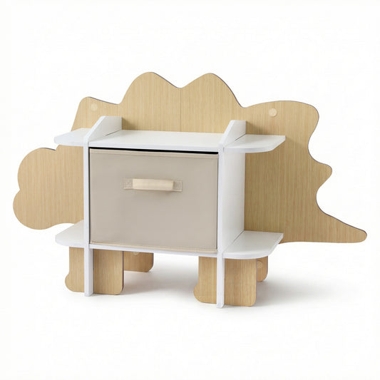 Dinosaur Kids Bookshelf 2 Tier Toy Storage Bookcase with Drawer