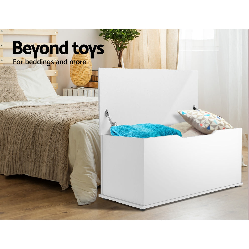 Wooden Toy Storage Chest with Safety Lid | Montessori Playroom Storage