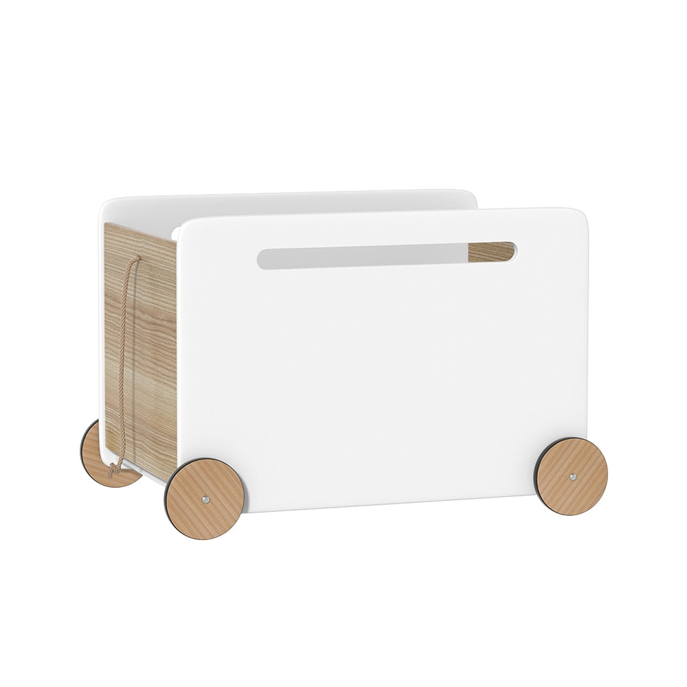 Rolling Wooden Toy Storage Box for Kids | Montessori Playroom Storage