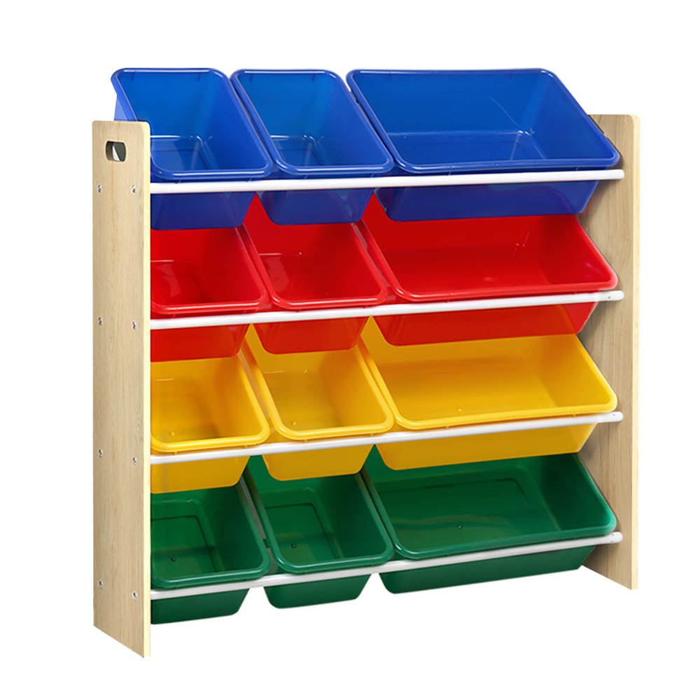 12 Bin Kids Toy Storage Rack Bookshelf Organiser Shelf