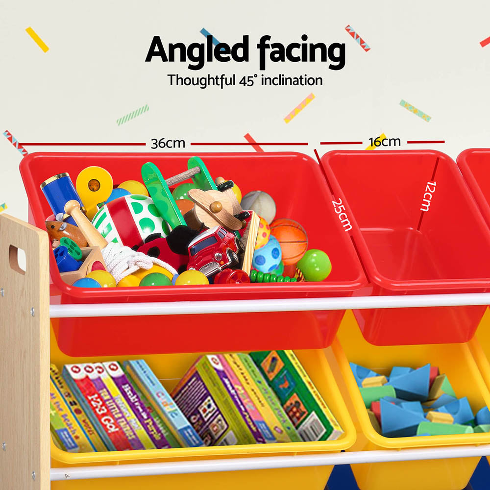 12 Bin Kids Toy Storage Rack Bookshelf Organiser Shelf