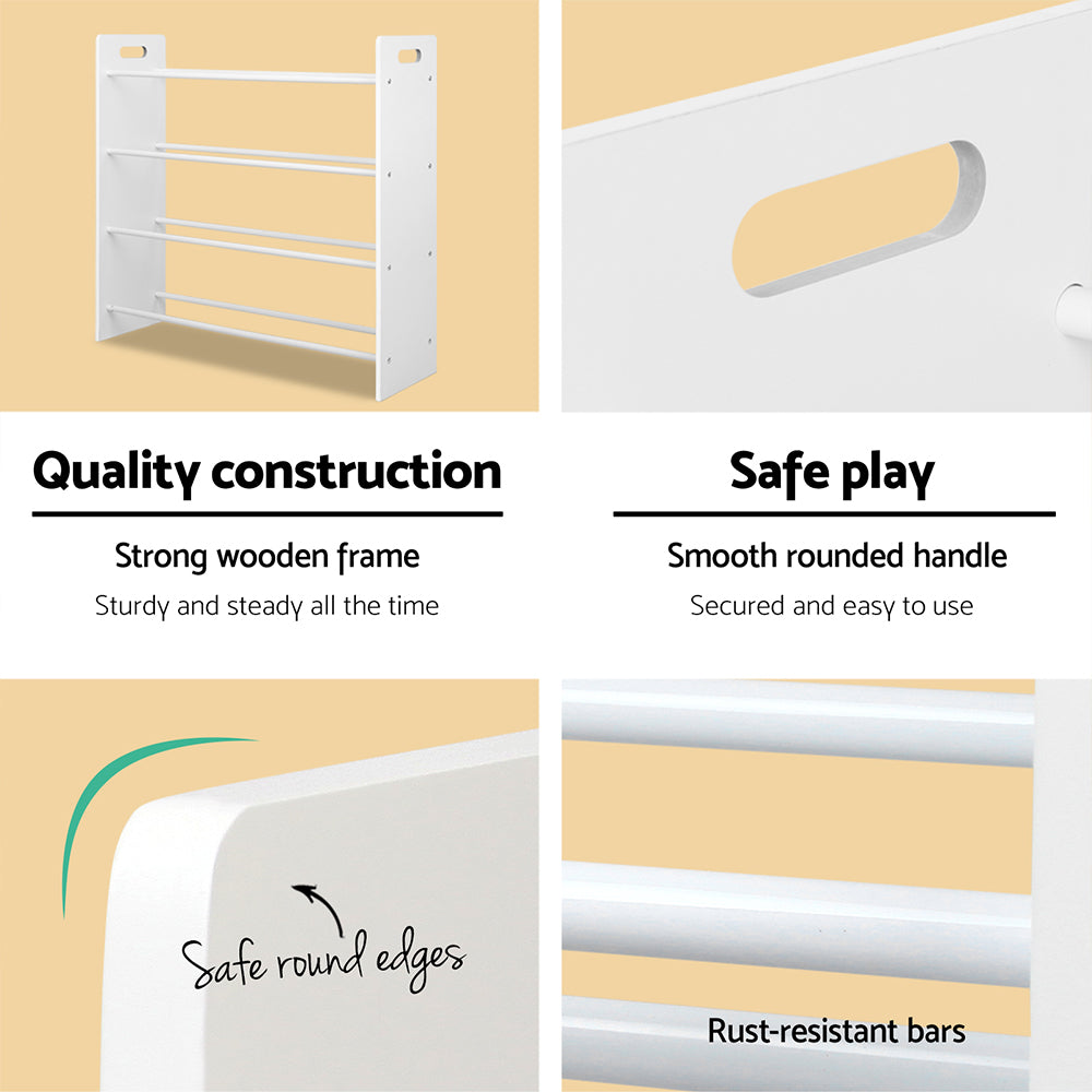 Kids Multi-Bin Toy Storage Rack – 12 Bin Organiser Shelf