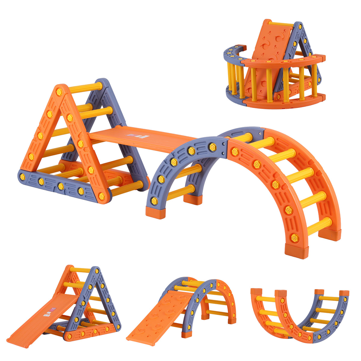 Keezi 5-in-1 Kids Climbing Frame, Slide & Balance Playset
