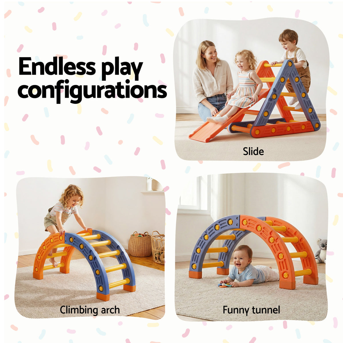 Keezi 5-in-1 Kids Climbing Frame, Slide & Balance Playset