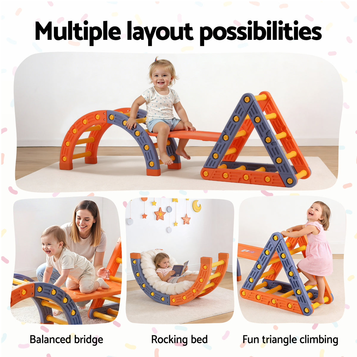 Keezi 5-in-1 Kids Climbing Frame, Slide & Balance Playset