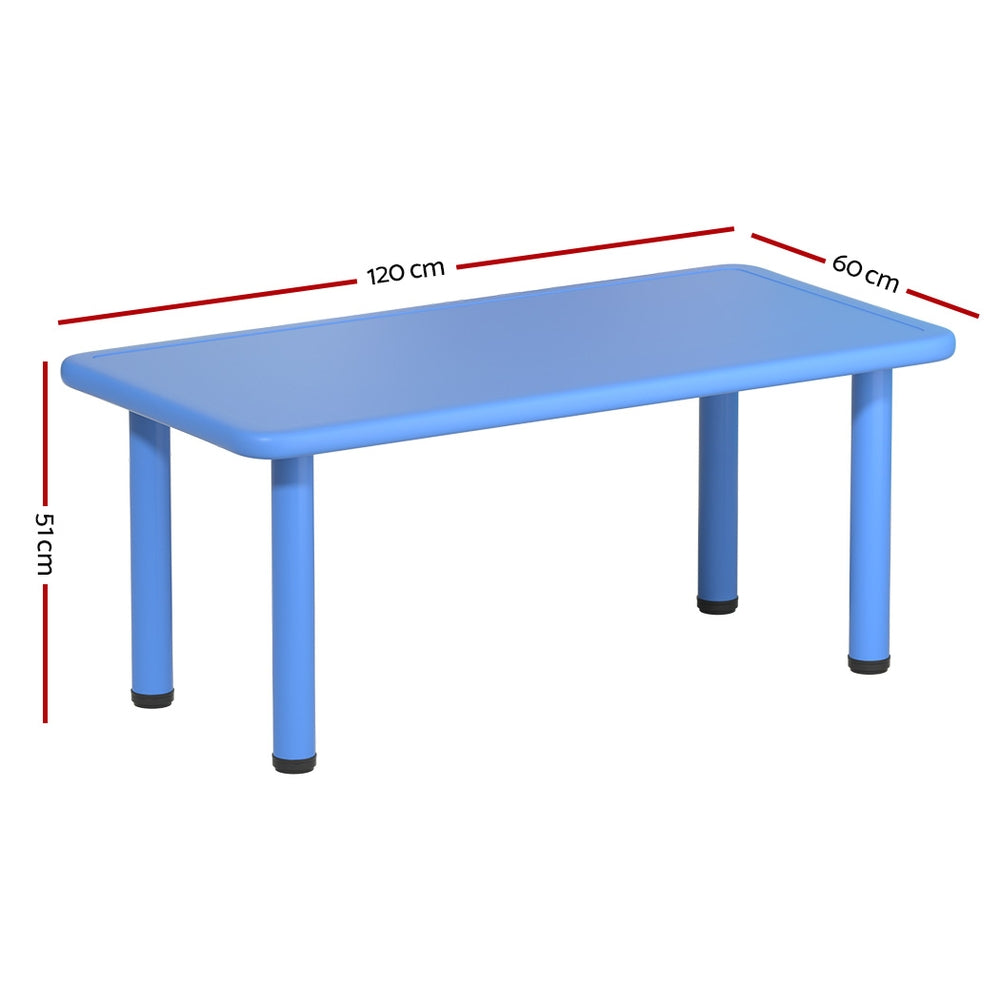 Kids Activity Table 120cm Study Craft Play Table Indoor Outdoor Blue