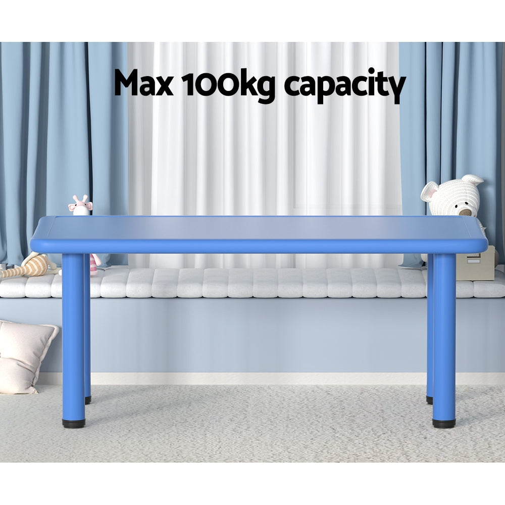 Kids Activity Table 120cm Study Craft Play Table Indoor Outdoor Blue