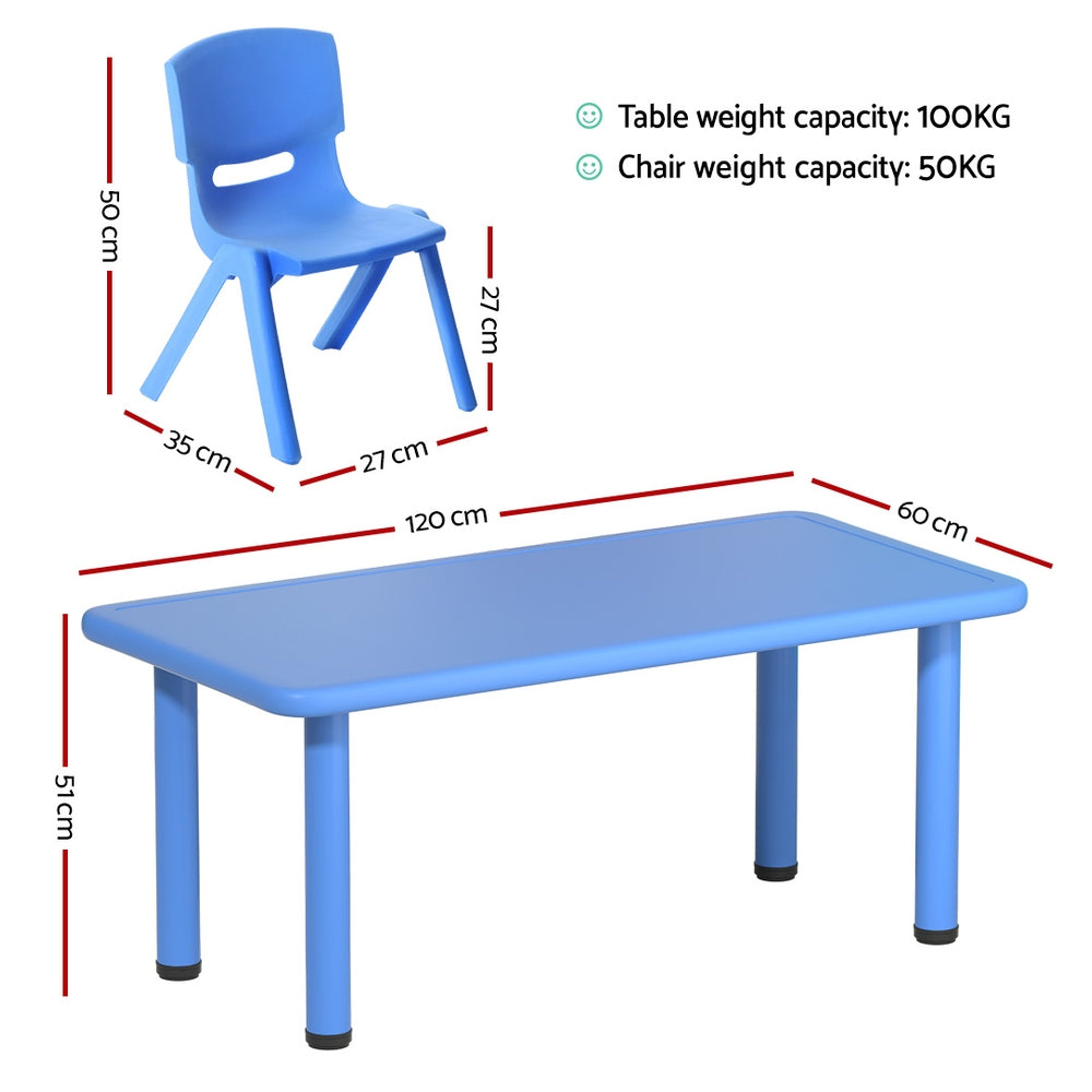 9PC Kids Activity Table & Chair Set – 8 Chairs Indoor Outdoor Blue