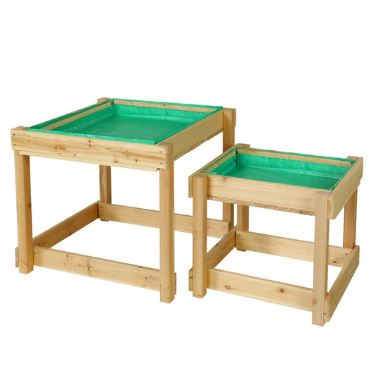 Kids Sandpit & Water Table Wooden Outdoor Sandbox Play Set
