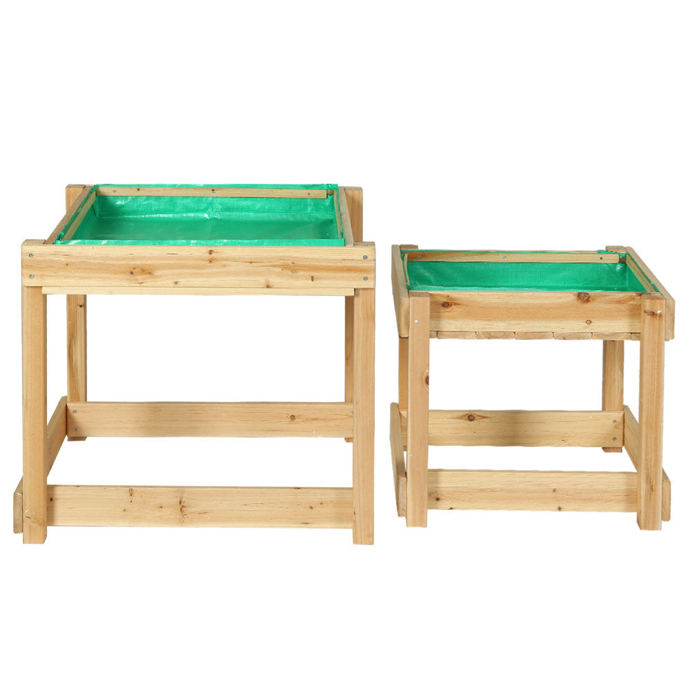 Kids Sandpit & Water Table Wooden Outdoor Sandbox Play Set