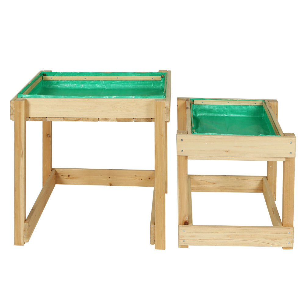 Kids Sandpit & Water Table Wooden Outdoor Sandbox Play Set