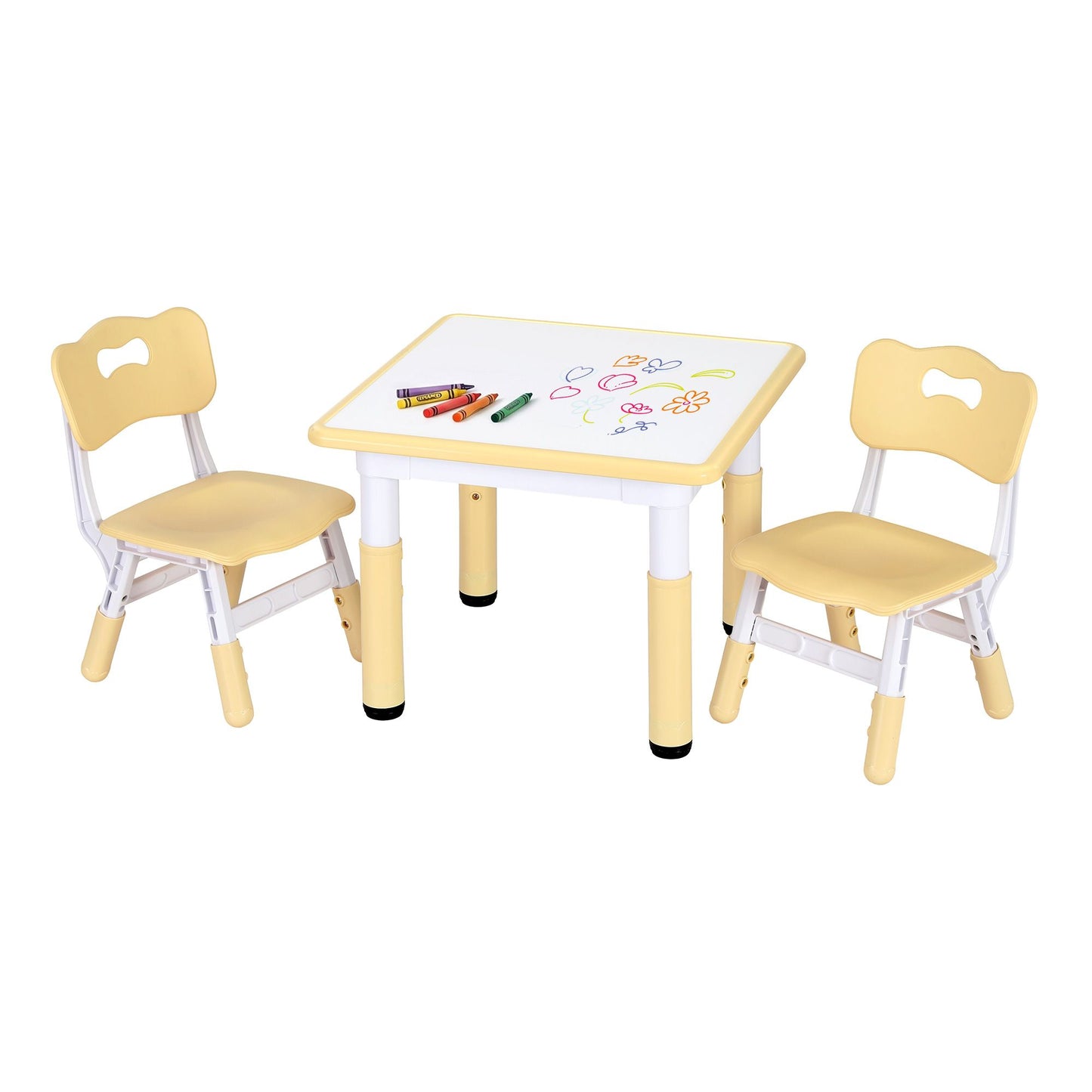 Kids Adjustable Table & 2 Chairs Set – Height Adjustable Activity Desk for Toddlers