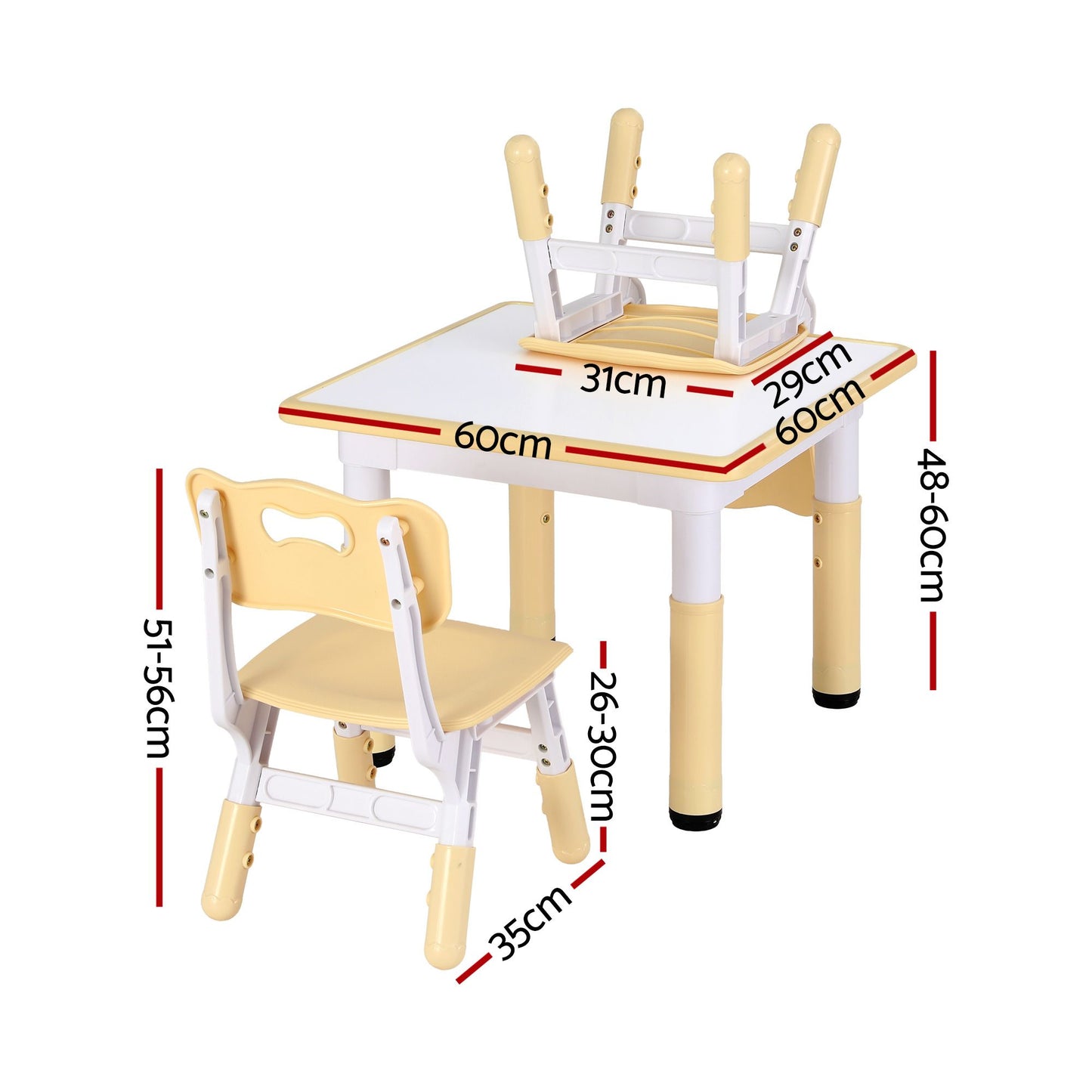 Kids Adjustable Table & 2 Chairs Set – Height Adjustable Activity Desk for Toddlers