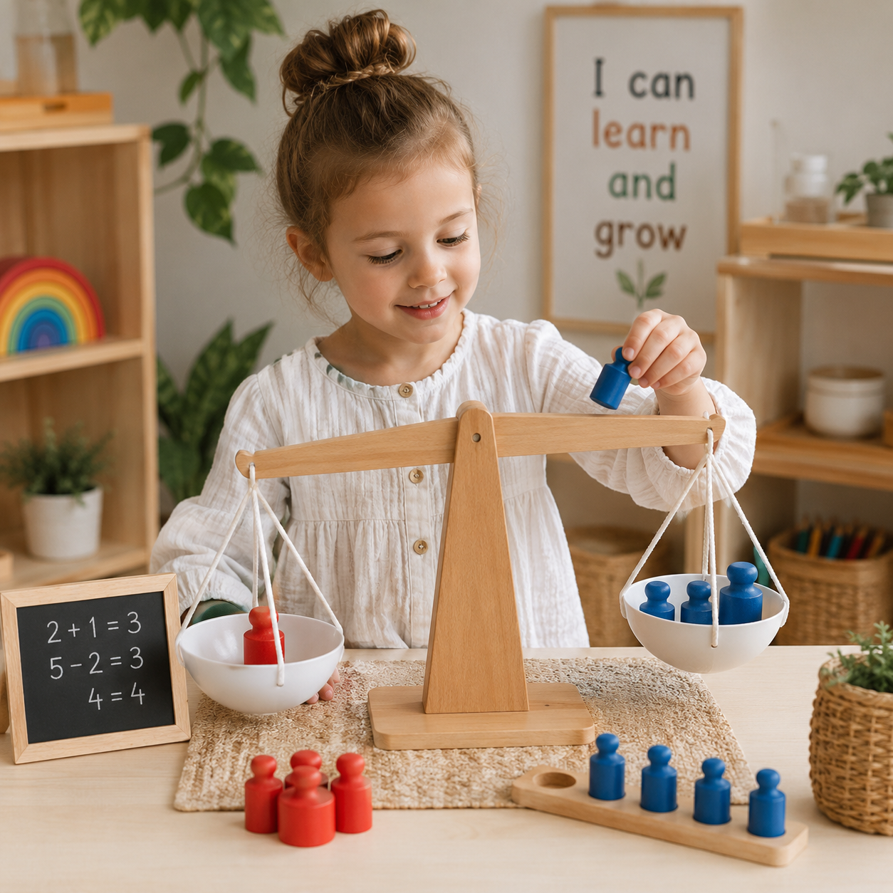 Montessori Arithmetic Balance Scale Set – Hands-On Math Learning Toy