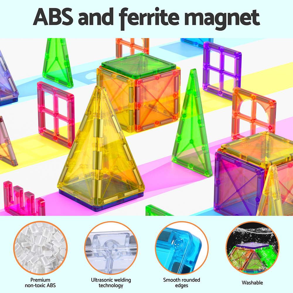 Keezi 120PCS Magnetic Tiles STEM Building Set for Kids