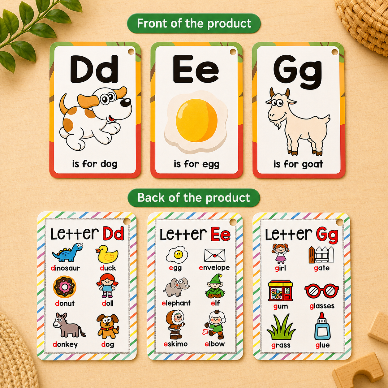 Alphabet Phonics Flash Cards for Kids – A-Z Early Learning & Reading Cards