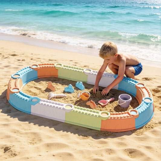 Keezi Kids Modular Sandpit Set with Sand Toys – 9 Piece