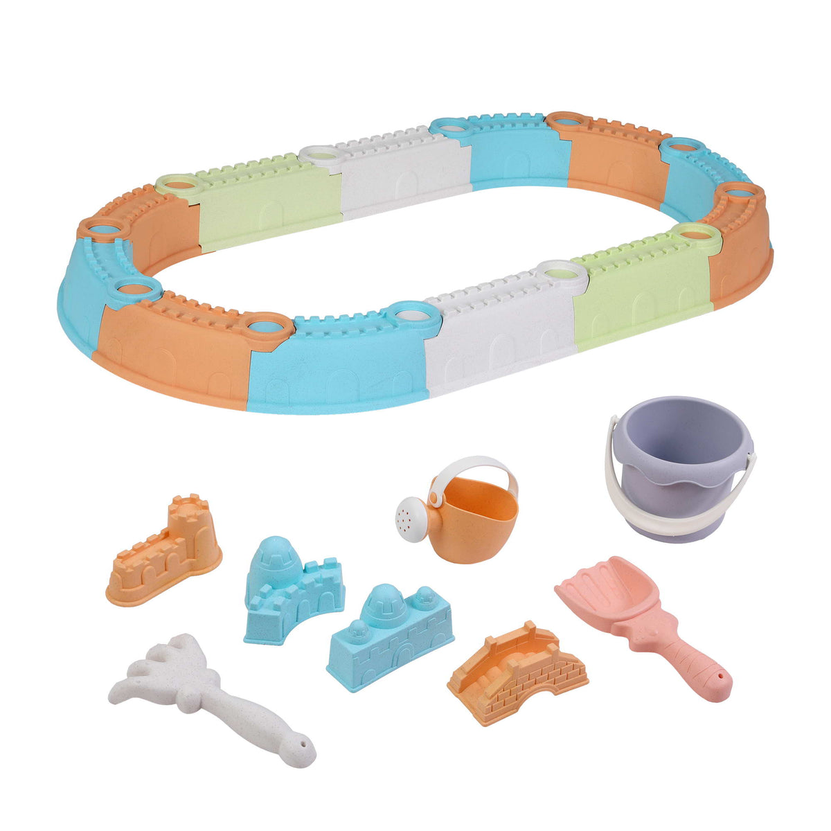 Keezi Kids Modular Sandpit Set with Sand Toys – 9 Piece