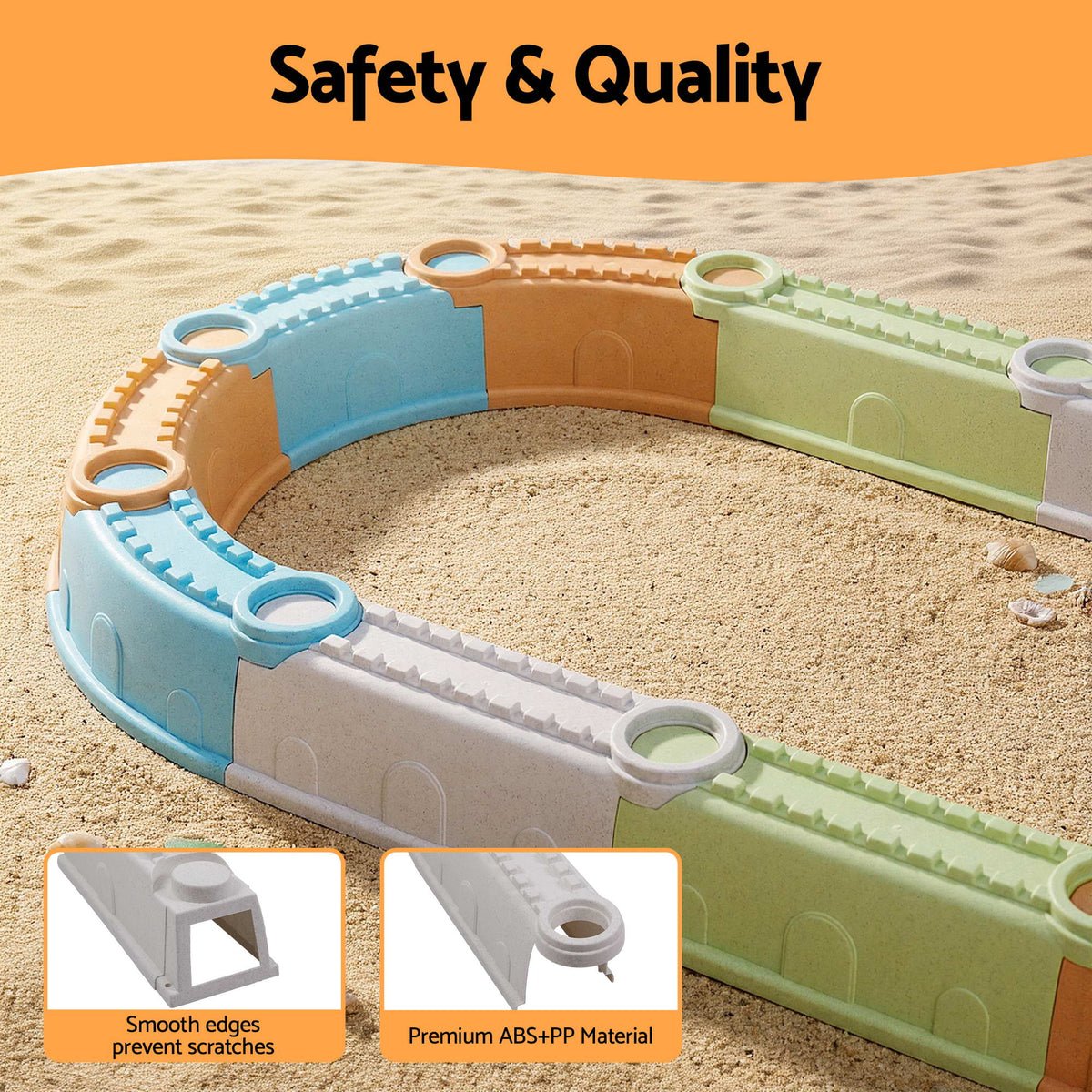 Keezi Kids Modular Sandpit Set with Sand Toys – 9 Piece