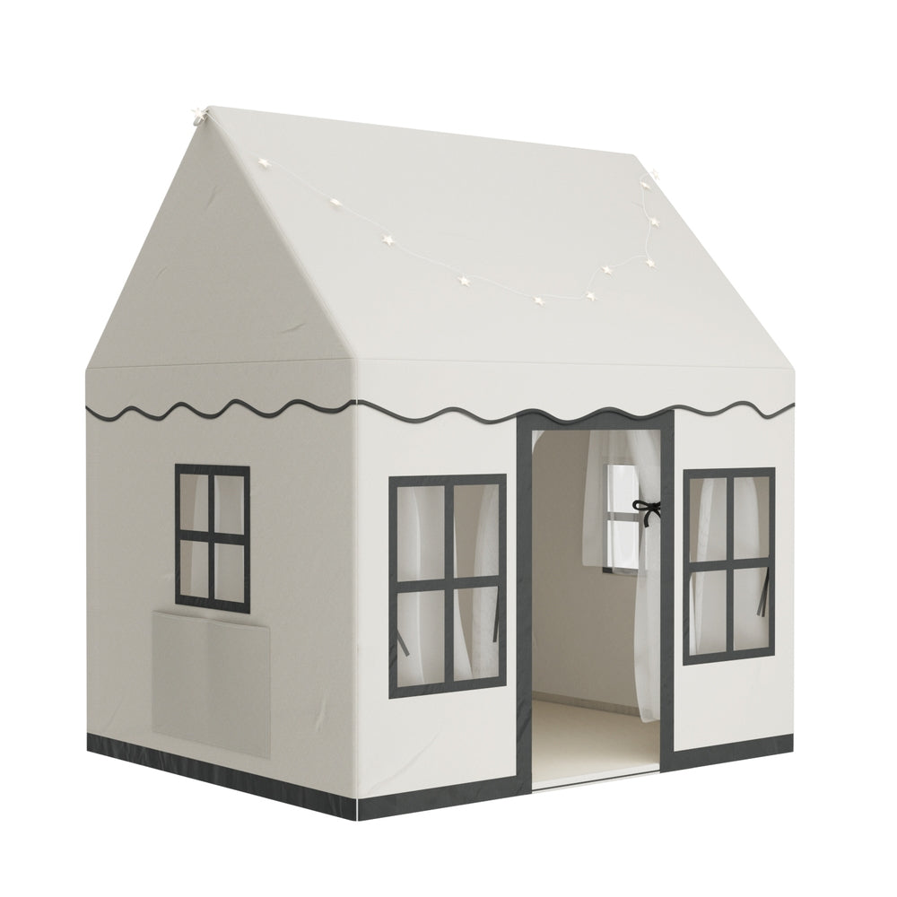 Kids Play Tent Castle Playhouse with Star Lights & Floor Mat