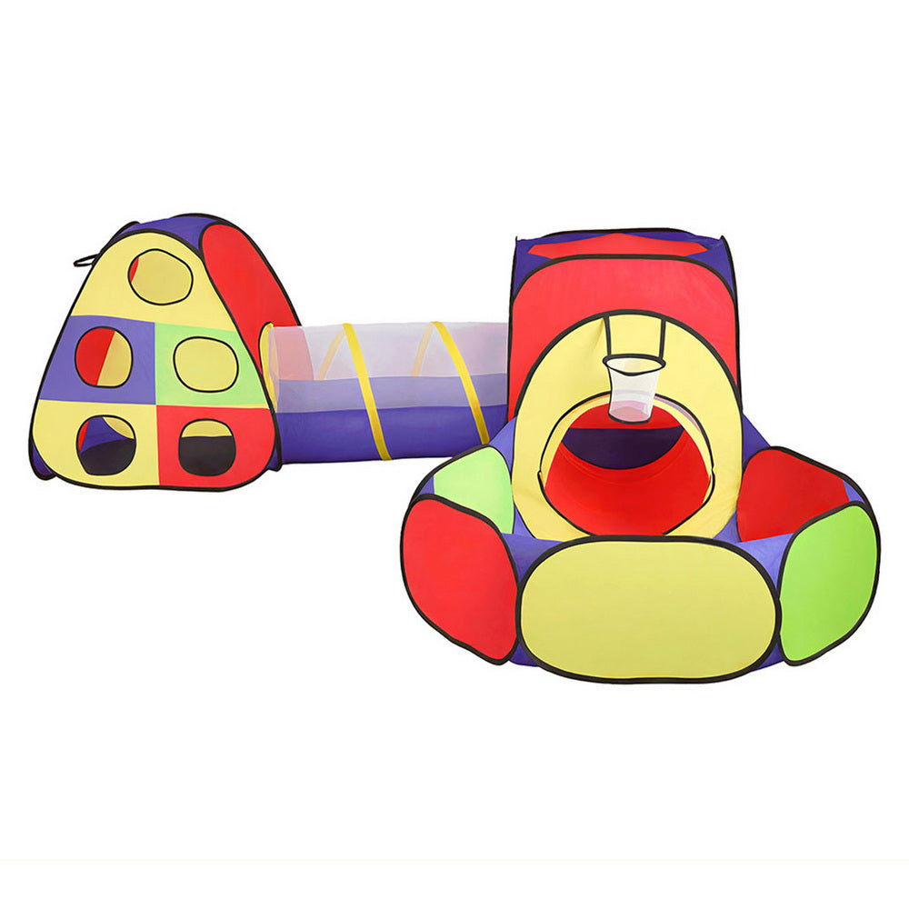 Keezi Kids Play Tent Set with Crawl Tunnel Ball Pit & Basketball Hoop