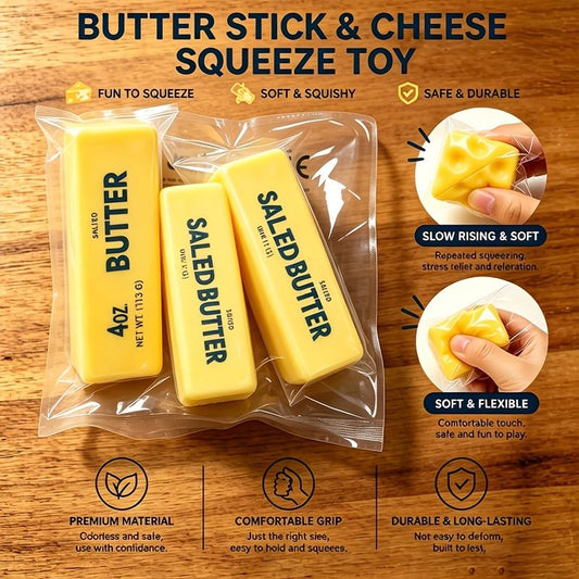 Butter Stick Slow-Rise Sensory Squishies – 2 Pack