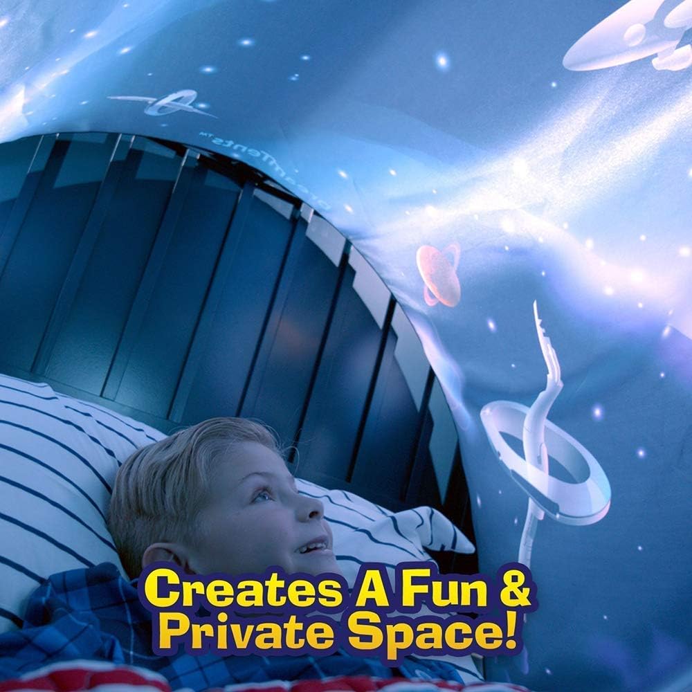 Kids Pop Up Bed Tent for Single Beds – Space Adventure Sleep Tent