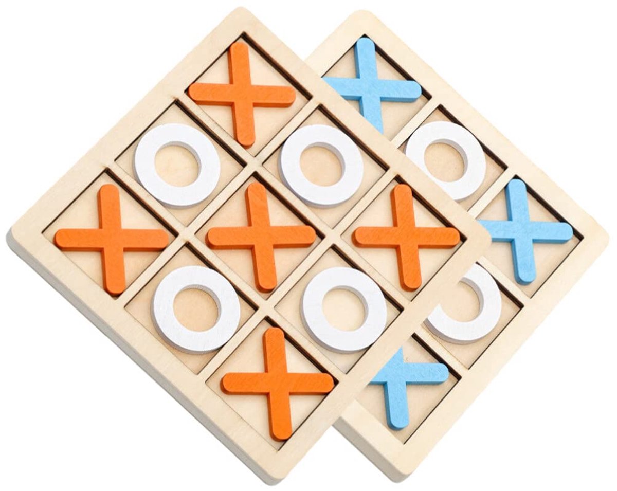 Wooden Tic Tac Toe Board Game for Kids & Families | XO Travel Game