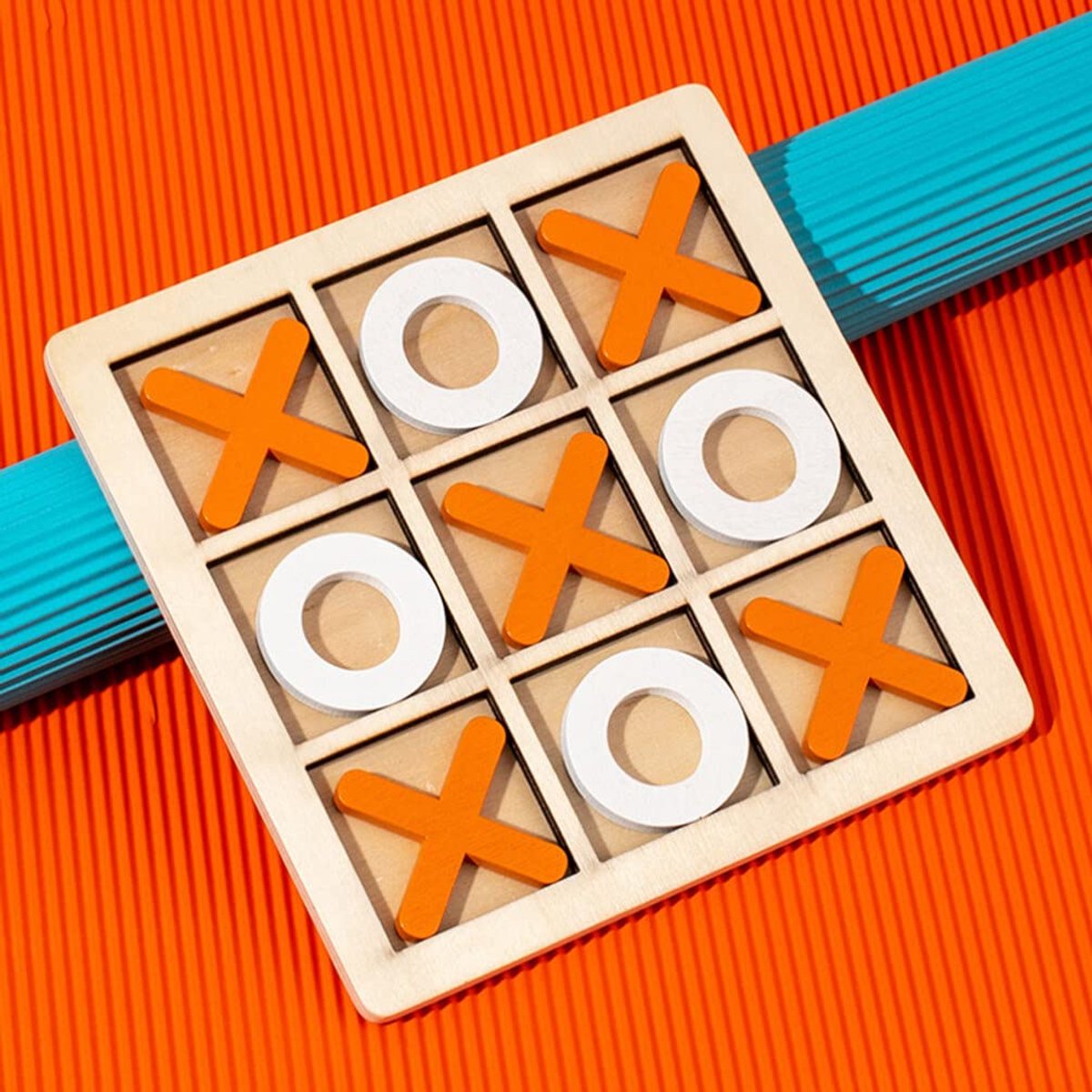Wooden Tic Tac Toe Board Game for Kids & Families | XO Travel Game