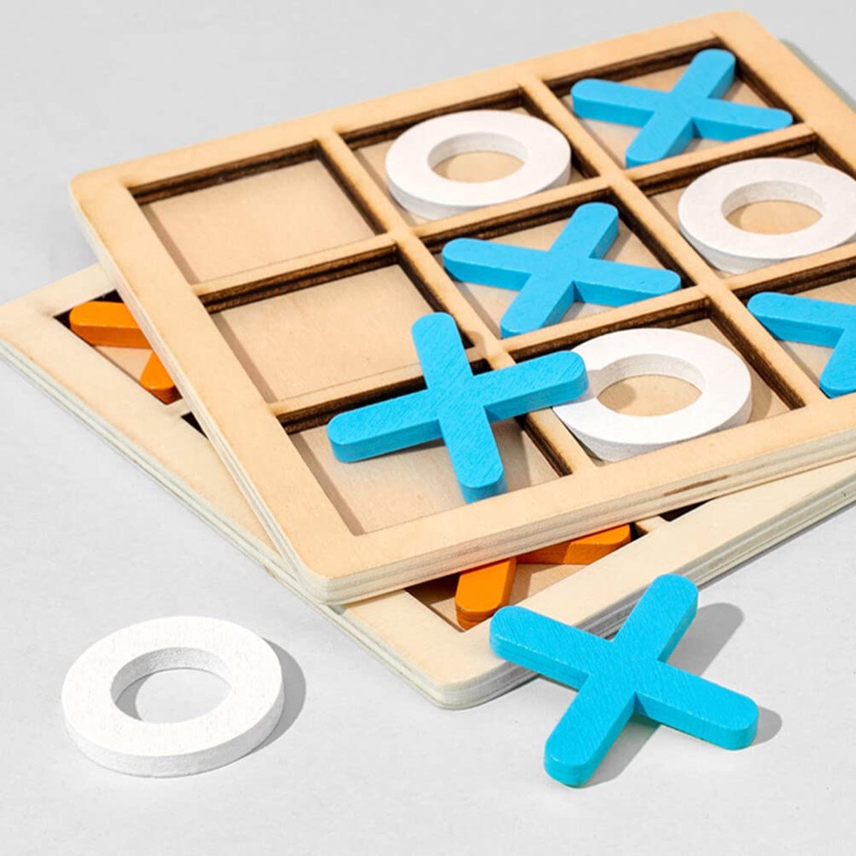 Wooden Tic Tac Toe Board Game for Kids & Families | XO Travel Game