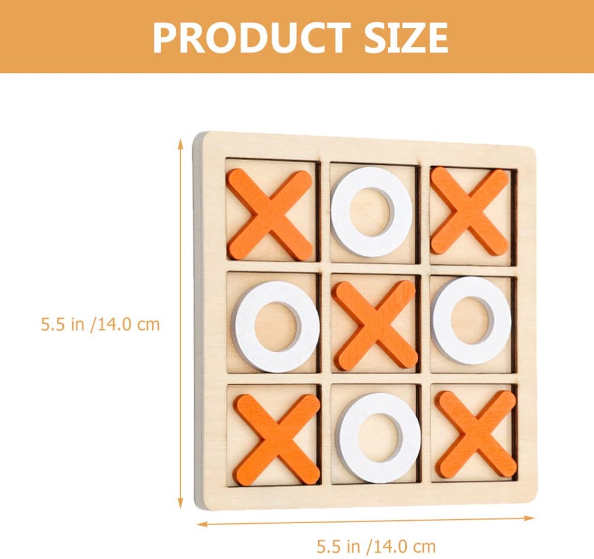 Wooden Tic Tac Toe Board Game for Kids & Families | XO Travel Game