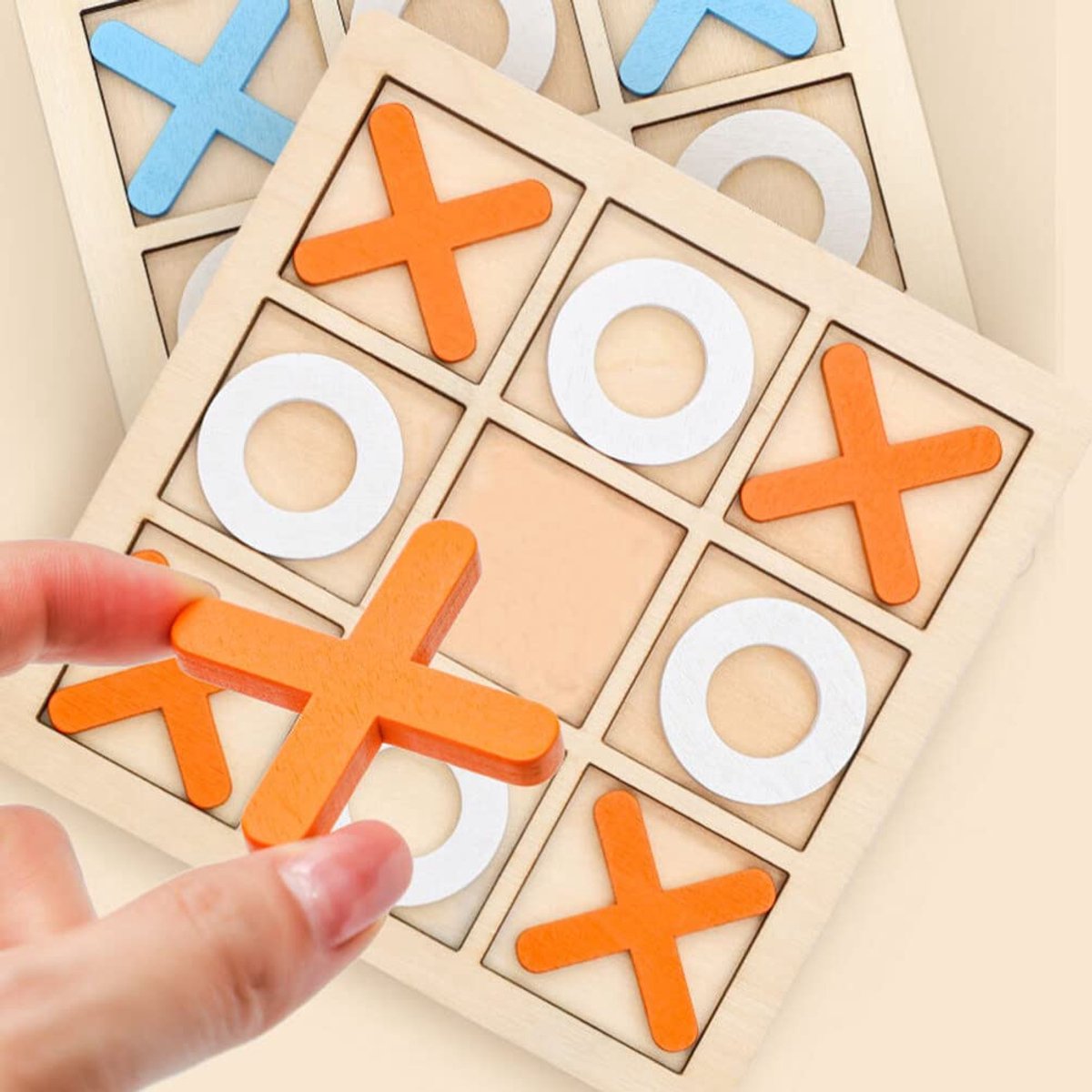 Wooden Tic Tac Toe Board Game for Kids & Families | XO Travel Game