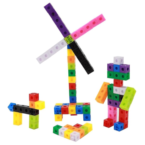 100PCS Snap Cubes Math Linking Blocks for Kids – Educational STEM Construction & Counting Toy