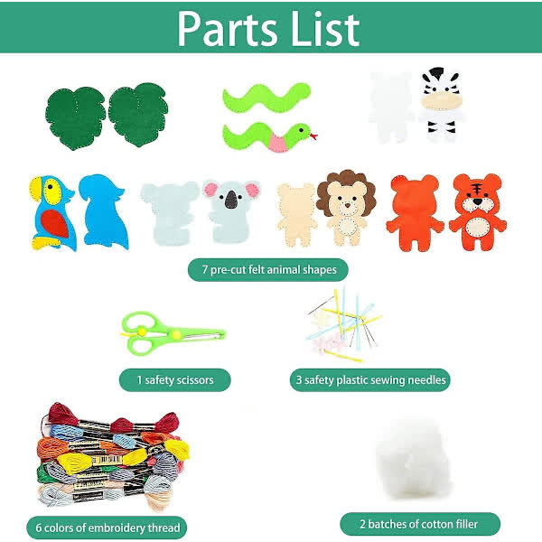 Kids Dinosaur Sewing Kit DIY Felt Craft Set for Beginners