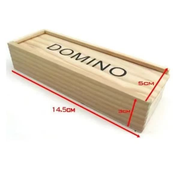 Traditional Wooden Domino Set – 28 Piece Family Board Game with Storage Case