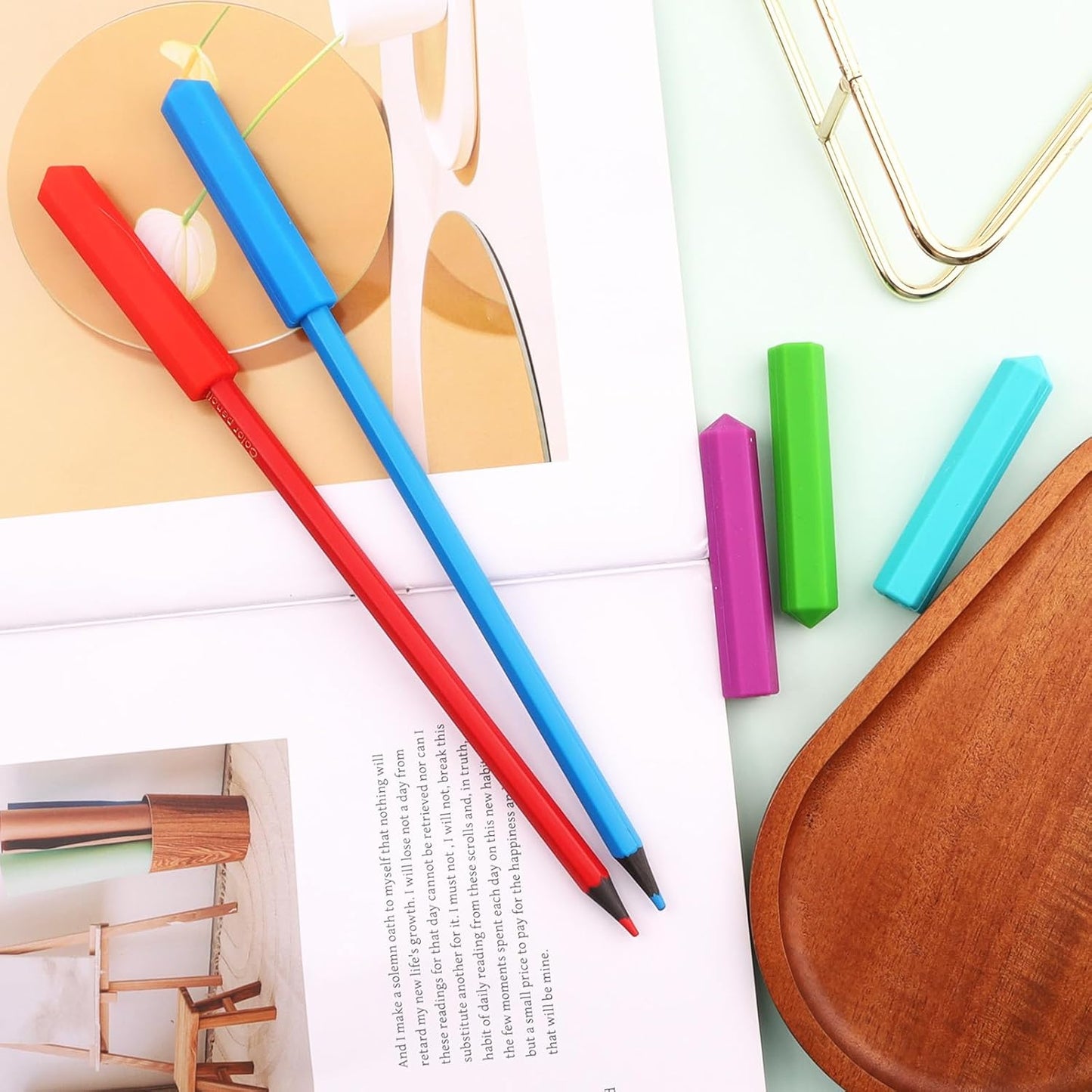 5-Pack Silicone Pencil Fidget Toppers
