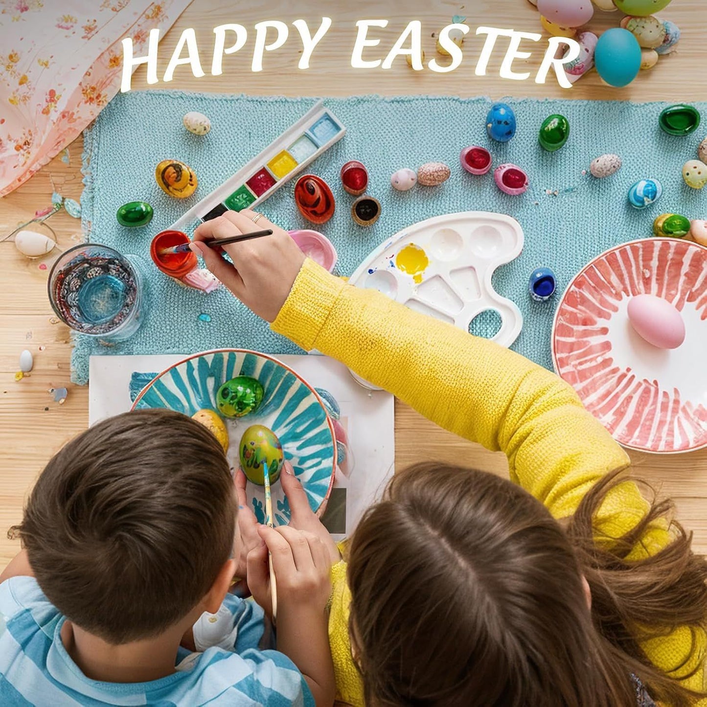 2PCS Oval Paint Palette Tray Plastic Paint Mixing Palette for Kids
