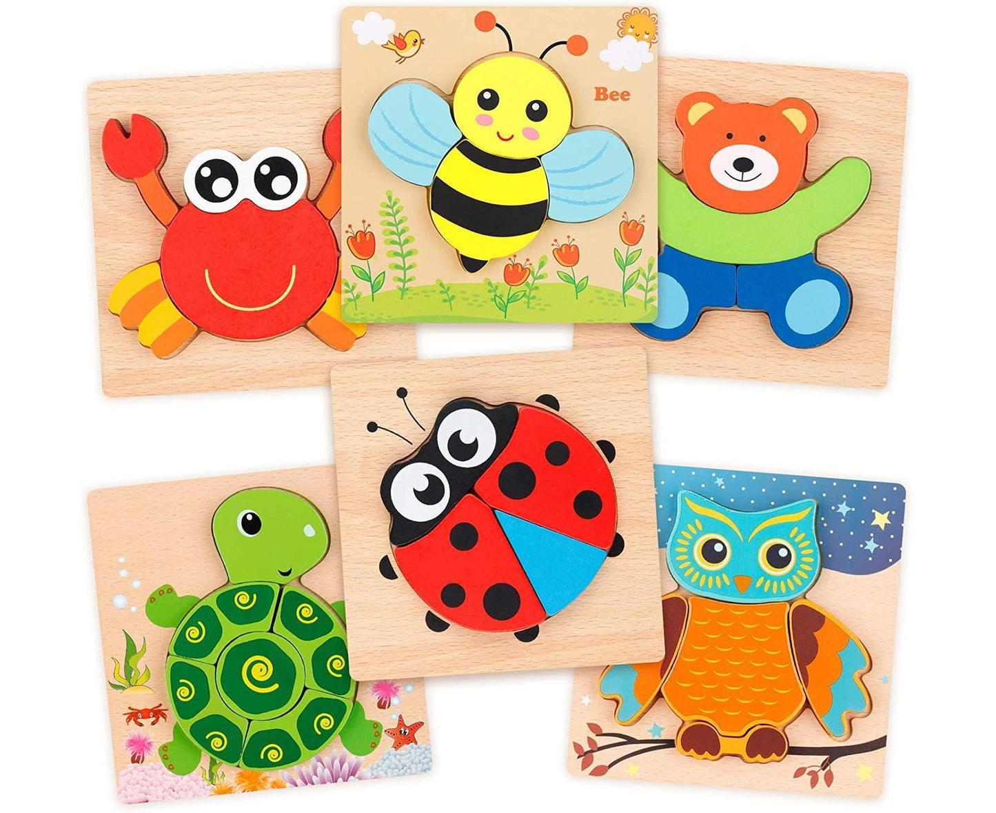 Montessori Wooden Animal Puzzle Set for Early Learning & Fine Motor Development