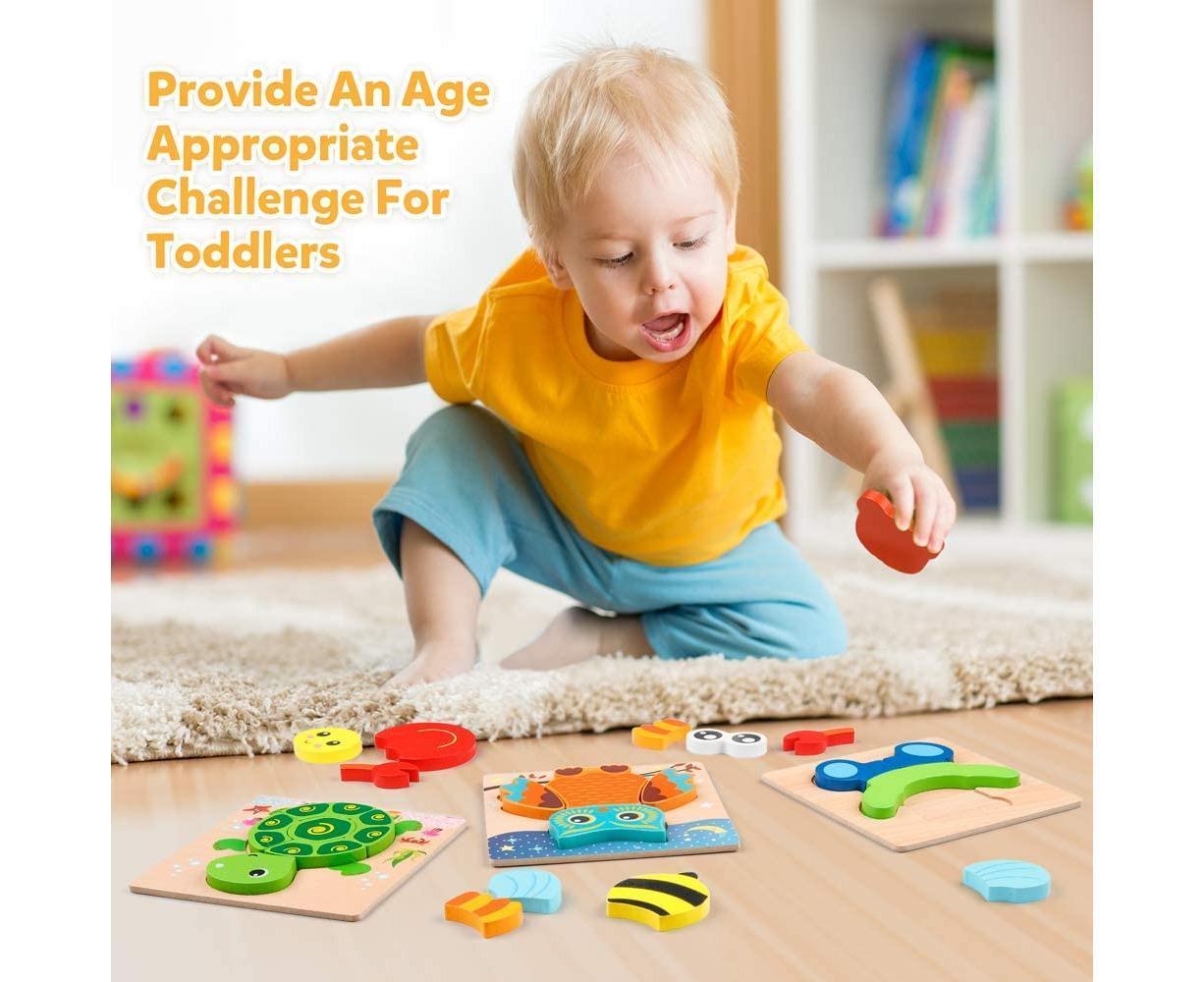 Montessori Wooden Animal Puzzle Set for Early Learning & Fine Motor Development