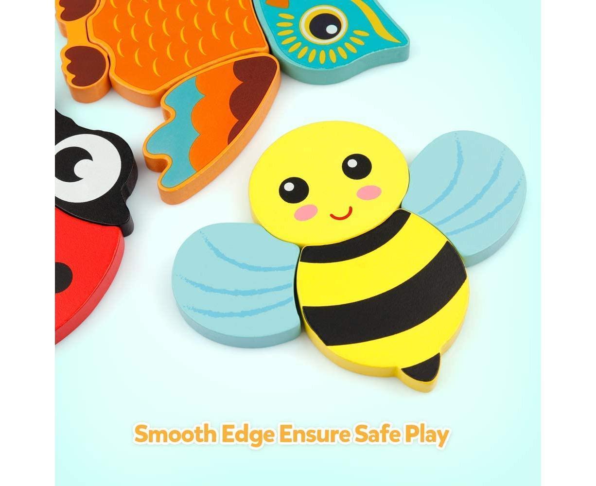 Montessori Wooden Animal Puzzle Set for Early Learning & Fine Motor Development