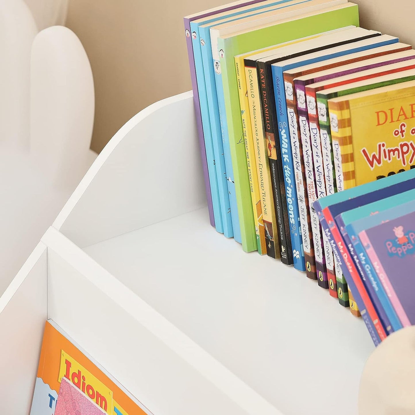 Kids Storage Bookcase – 3 Compartment Toy & Book Organiser White
