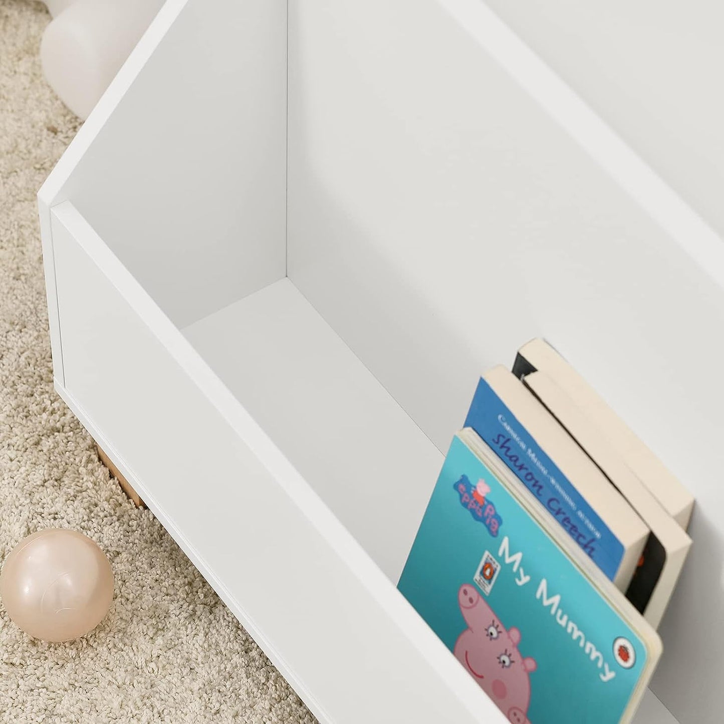 Kids Storage Bookcase – 3 Compartment Toy & Book Organiser White