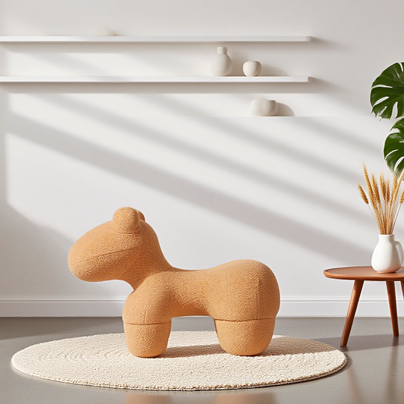 Lamb Stool Chair – Plush Animal Ottoman & Kids Accent Seat