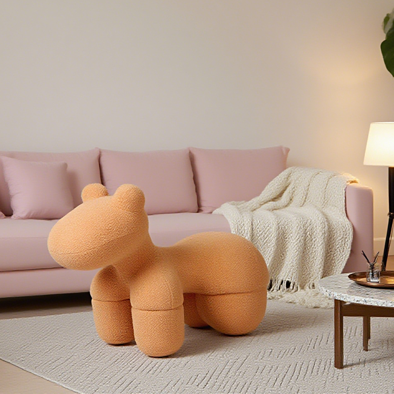 Lamb Stool Chair – Plush Animal Ottoman & Kids Accent Seat