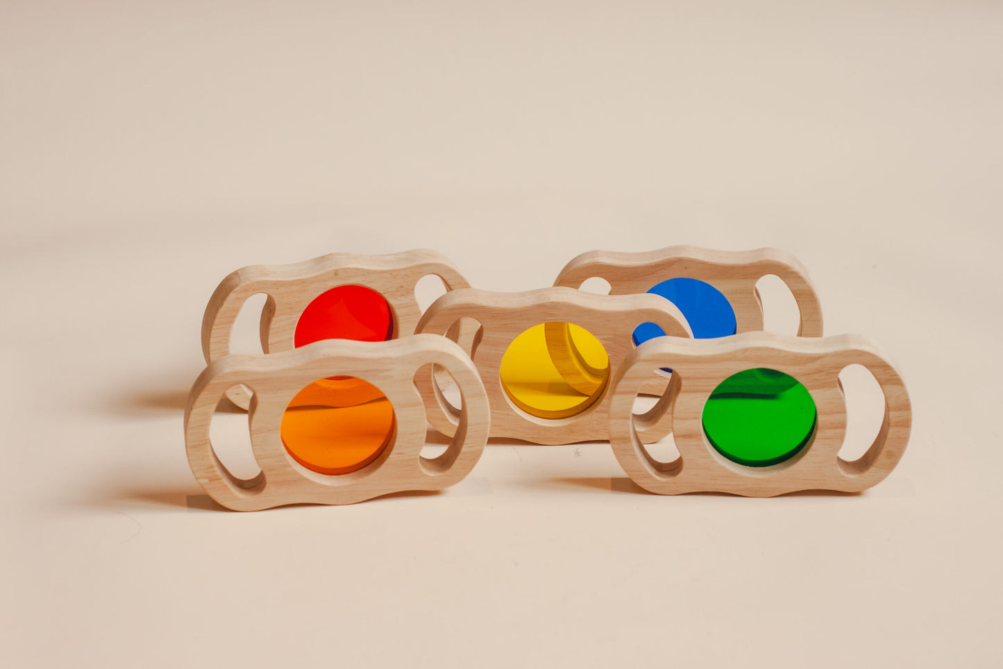 See Through Coloured Blocks with Handles Sensory Learning Toy for Kids