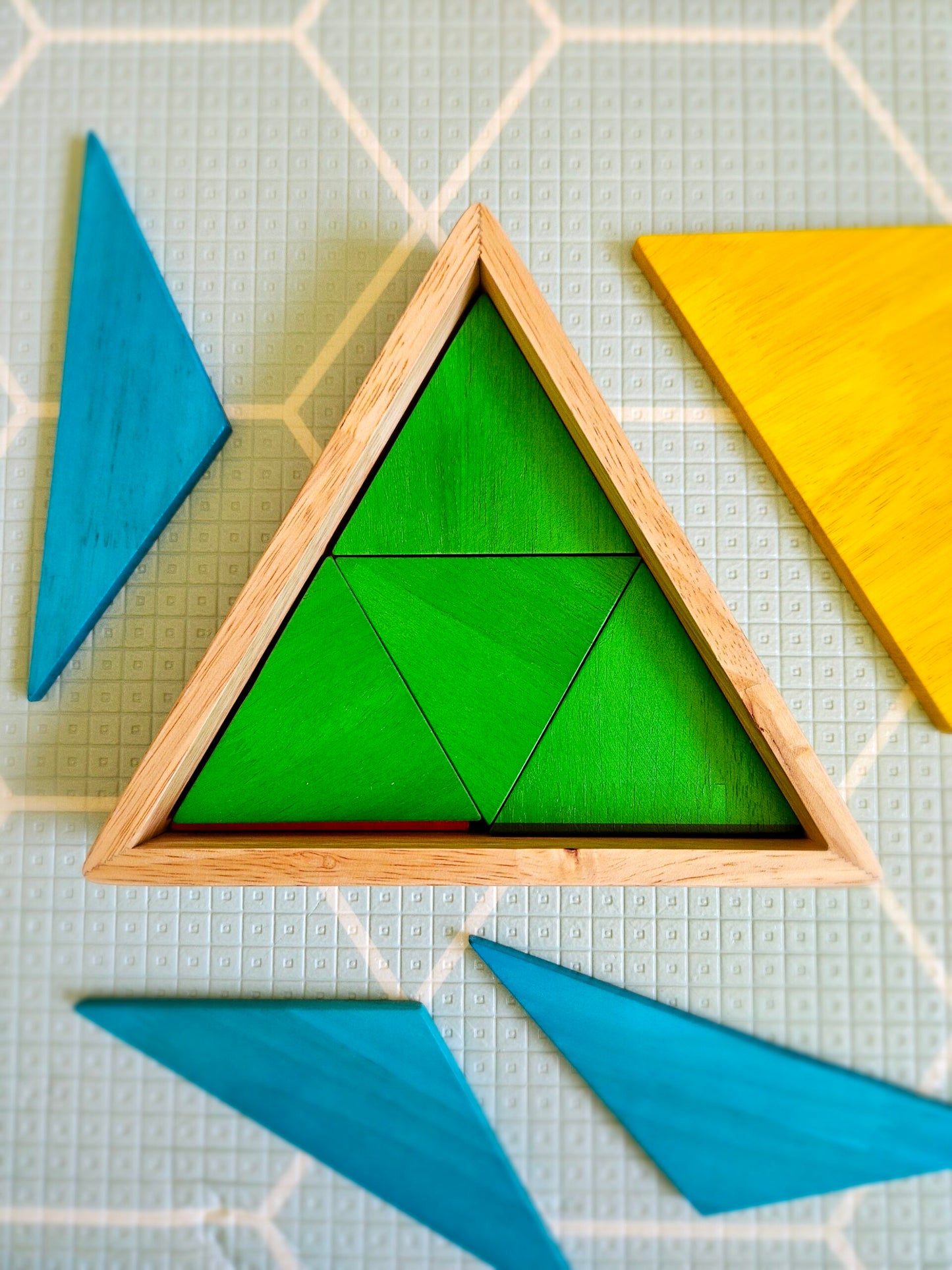 Montessori Wooden Triangle Puzzle for Kids – Spatial Reasoning Learning Toy