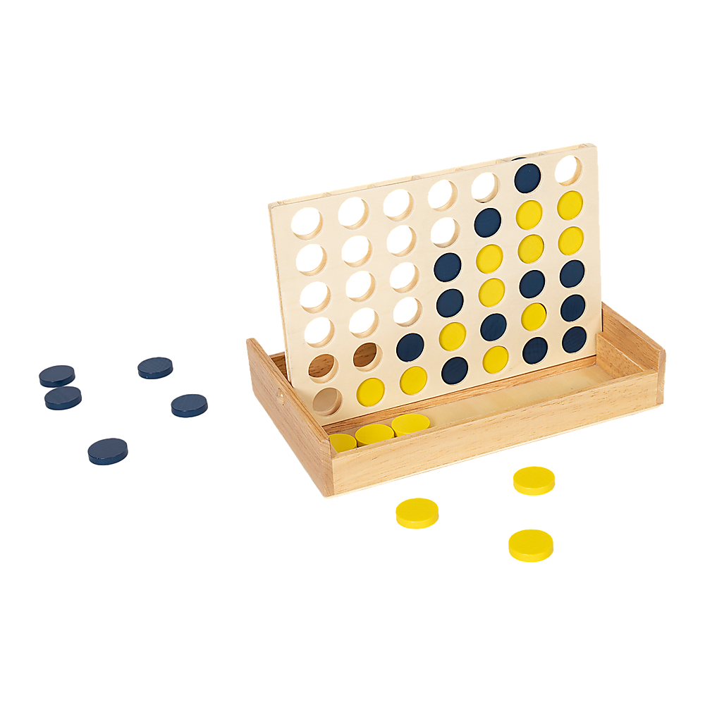 Wooden 4 In A Row Board Game for Kids & Families