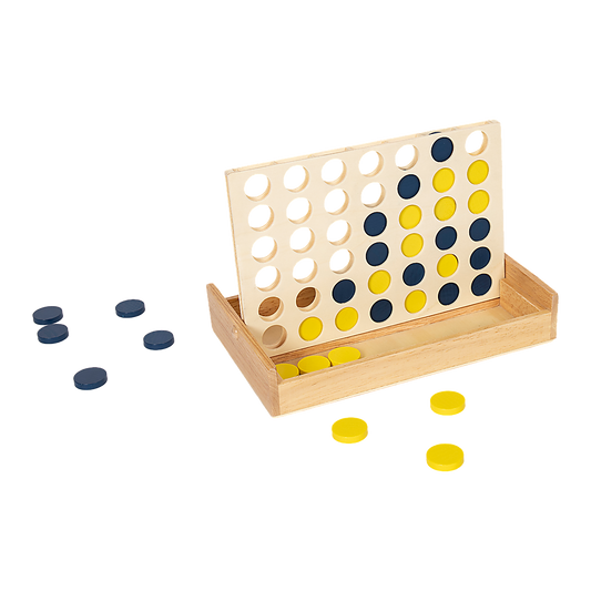 Wooden 4 In A Row Board Game for Kids & Families