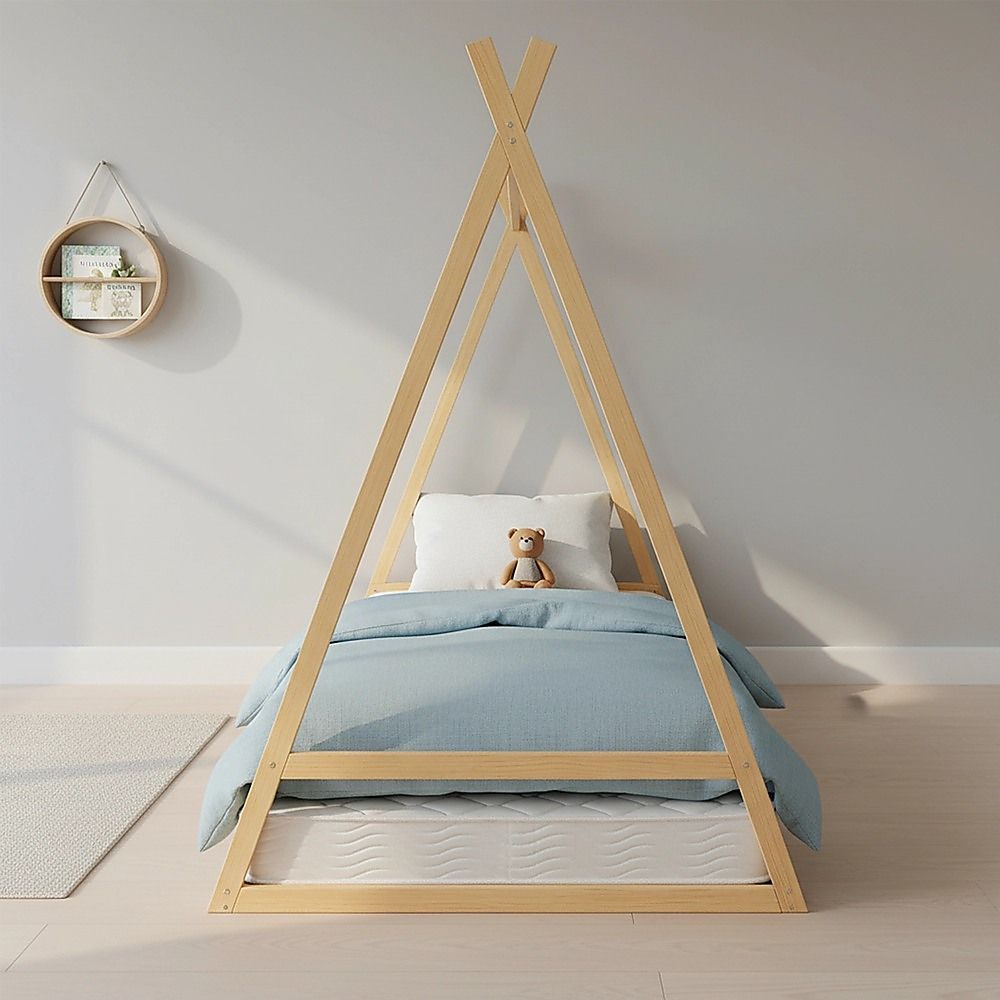 Montessori King Single Floor Bed for Kids – Wooden House Bed Frame